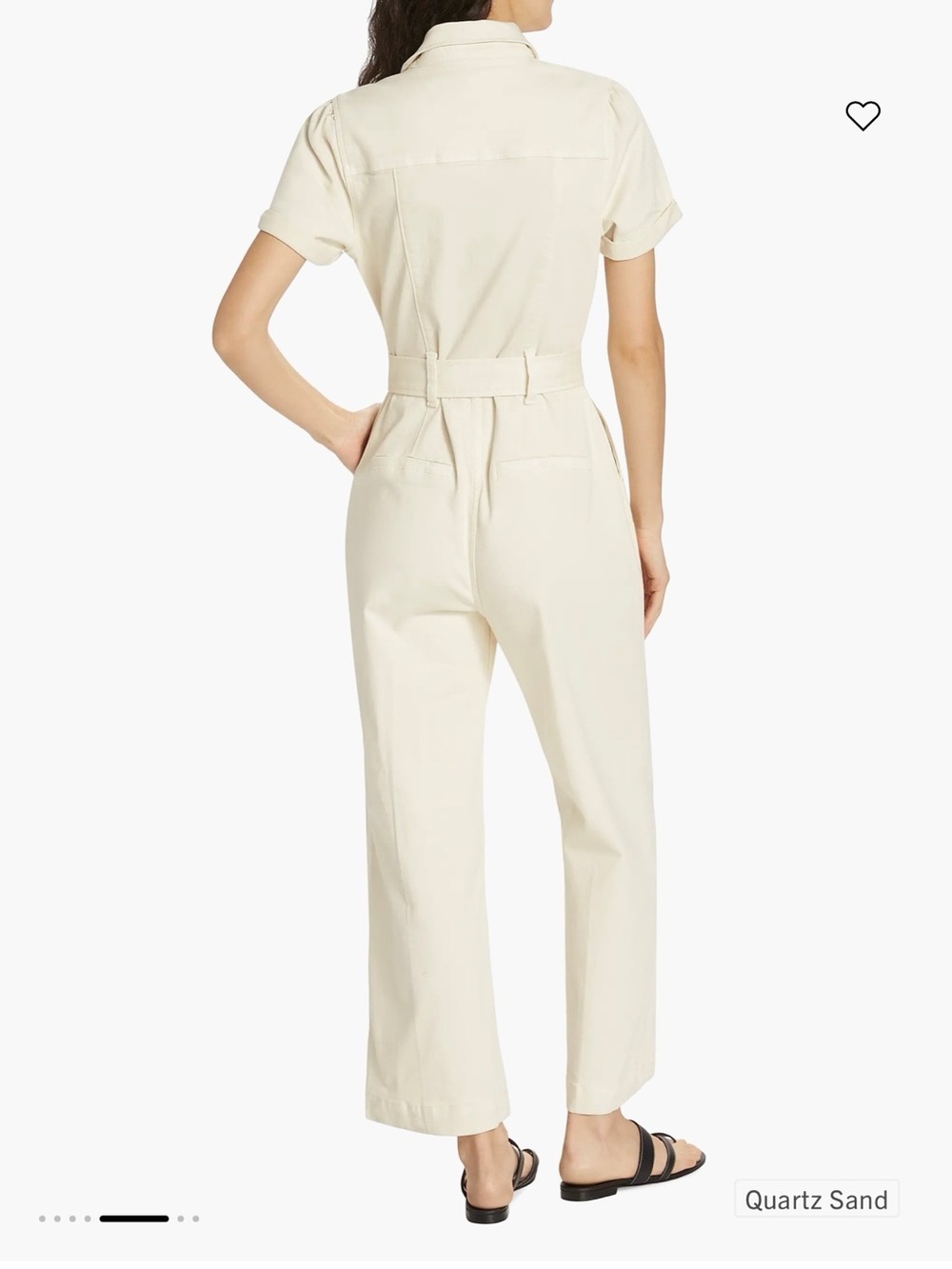 PAIGE Anessa Cream Wide Leg Jumpsuit with Tie Waist Size 8 - Picture 3 of 12